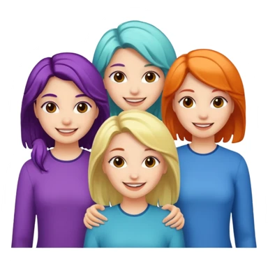 data & insights girls (all white, random hair) sticker