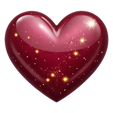 Corazón bordo con brillo  sticker