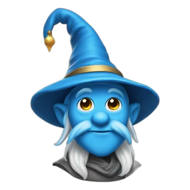 smurf with a wizard hat sticker