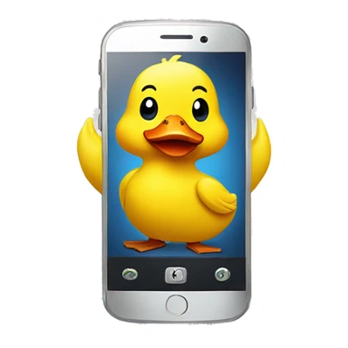 Yellow duck with a phone  sticker