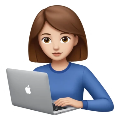 Girl with brown hair with MacBook  sticker