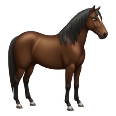 Cheval marron noir sticker