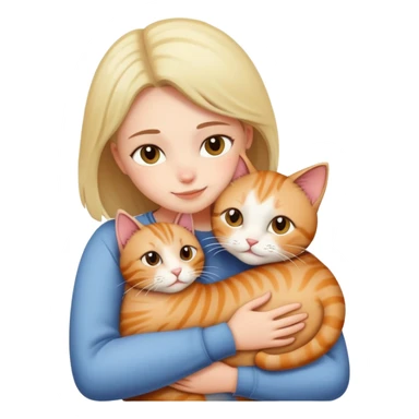 person hugging a cat sticker