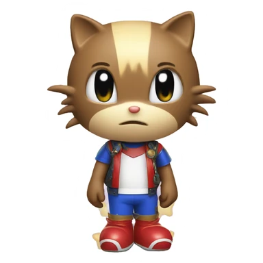 Hello kitty dressed as sonic the hedgehog  sticker