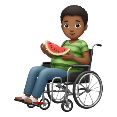 pregnant black boy in wheelchair eating watermelon  sticker