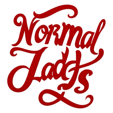 A red logo with the exact words "Normal Lads" written in gothic handwriting.  sticker