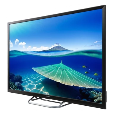 старый черный телевизор Sony с ярко зеленым пиксельным экраном  sticker