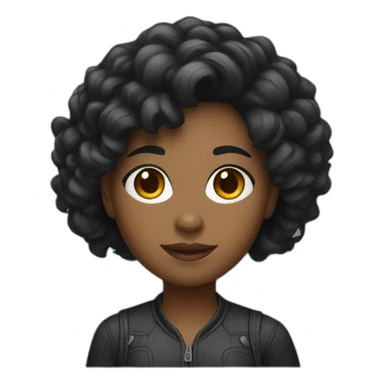 black hair female product designer sticker