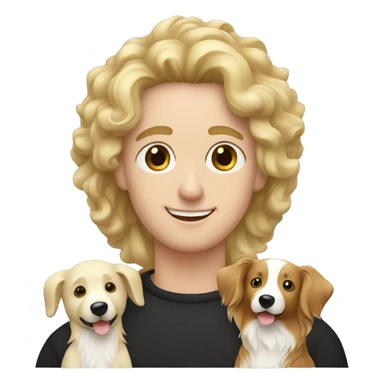 Family  man, blond long hair woman and curls black border collie sticker