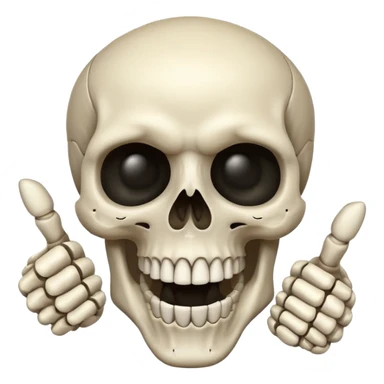 Skull emoji pointing right sticker