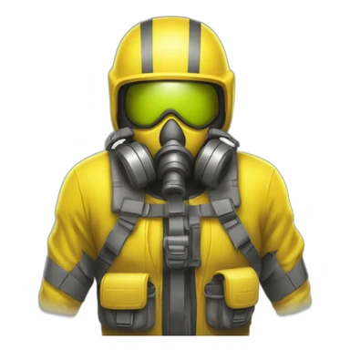 Tenue protection nucléaire jaune sticker