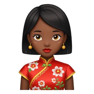 cheongsam girl, black skin sticker