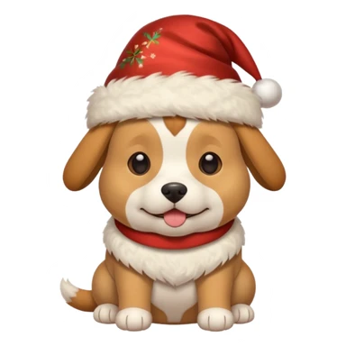 Dog in new yaer hat wrapped paper new yaer  sticker