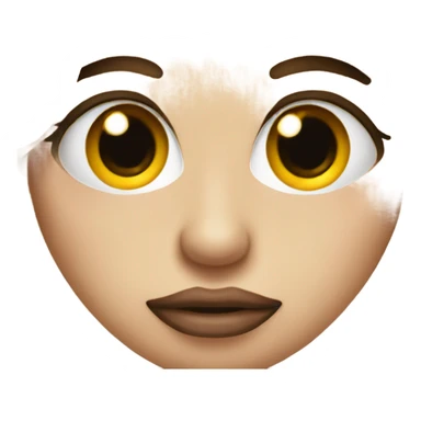 Emoji with two lines for eyes and puckered lips sticker