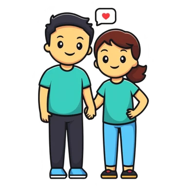 smiling couple in monochrome sticker