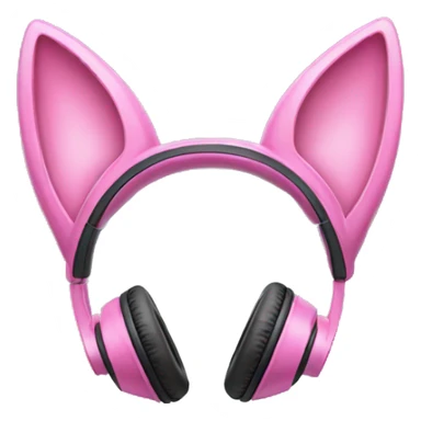 pink cat ear headphones sticker