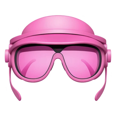 bulky pink visor glasses, extra thick lens, solid construction, statement piece sticker