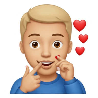 Homem apaixonado,com dedo na boca e com os olhos de coração sticker