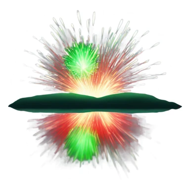 Red and green fireworks over pond sticker
