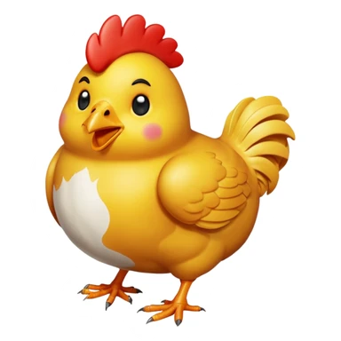 chicken 3d imoji transparen with wite color multipal  sticker
