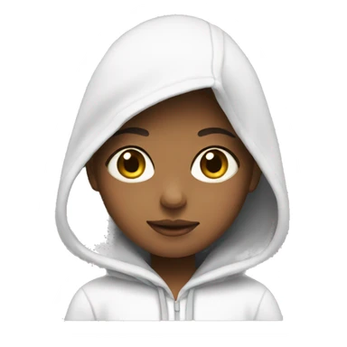 Girl wearing white hoodie sticker