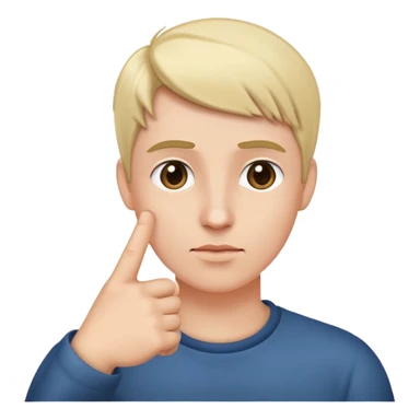 Finger point to head thinking sticker