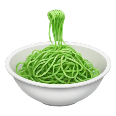 green spaghetti in a bowl  sticker