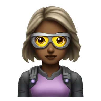 Girl blasting laser eyes sticker