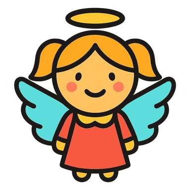 angel girl, simple and friendly sticker