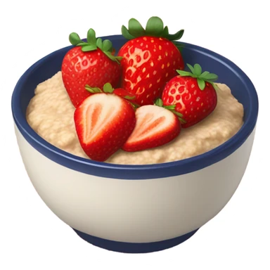 strawberries on top of oatmeal bowl sticker