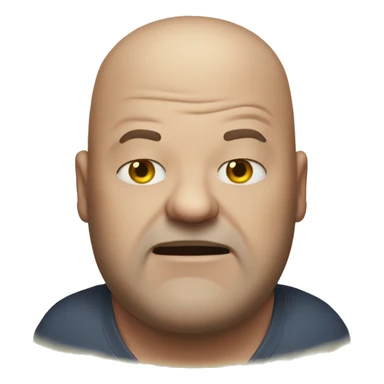 He's in his forties, really tall, fat, and he's bald. He looks a little scary, but he isn't. Actually, he is really kind and he's funny too. sticker