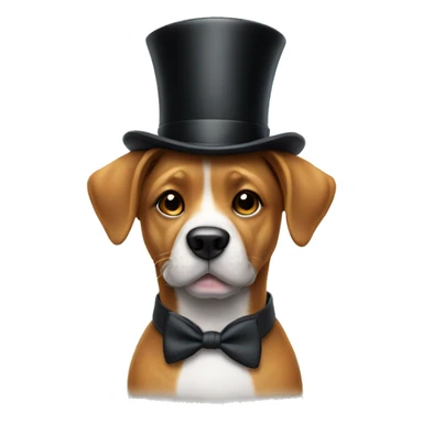 dog with a tophat and tie sticker