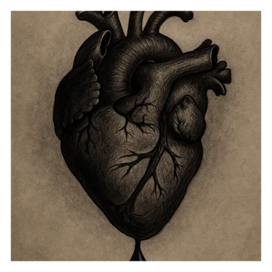 realistic gothic heart with a black teardrop sticker