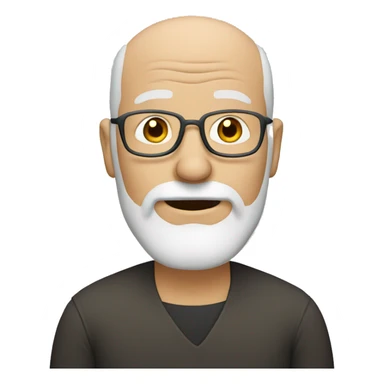 Old bald man with a white goatee sticker