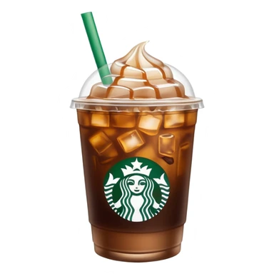 Starbuck ice coffee with ice cubes sticker