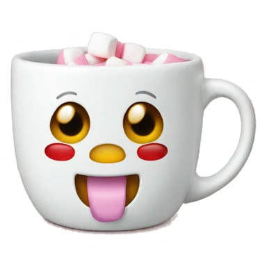 caneca de café de natal, com marshmallow  sticker