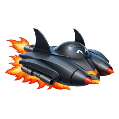 batmobile in rocket ship boom rocket at take-off in fire france sticker