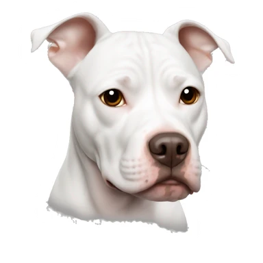 white pitbull with small brown markings on right side of eye  sticker