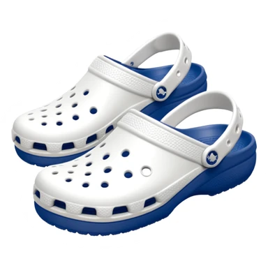 Pure white Crocs clogs, all-white straps and sole, no blue or other colors, matte white material, ventilation holes, dark background, realistic product photo, monochrome white only, no logos. sticker