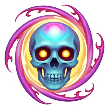 Glowing Soul Portal, in the style of your bleeding skull art. sticker