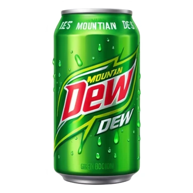 Draw a Mountain Dew can with green label & bold neon logo. sticker