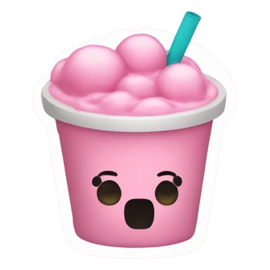 pink boba sticker