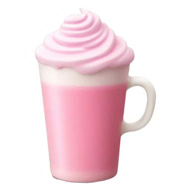 Pink matcha latte with foam sticker