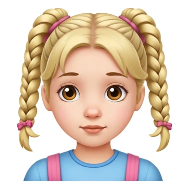 cute young girl with pigtails sticker