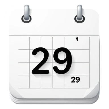 white date calendar with number 29 sticker