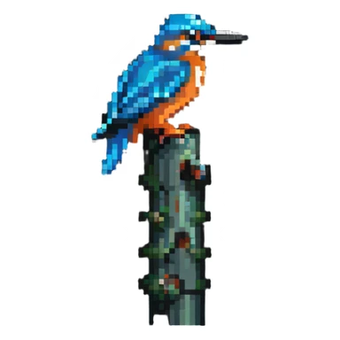 kingfisher bird on a tall tower sticker