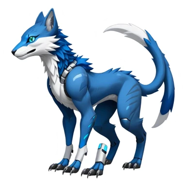 Modern Futuristic Feral Cyborg-Vernid-Sergal-Feline-Trico-species by LiLaiRa full body sticker