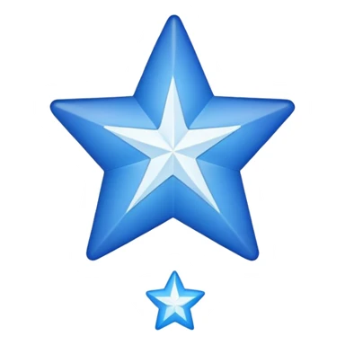 Create a blue star with white tick inside the star the star have eight smooth corner  sticker