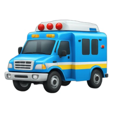 Ambulancia amarilla con luces azules  sticker