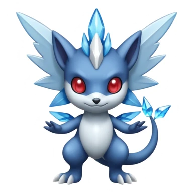 Elemental dark dusky mechanical frosty fairy-like fantasy epic rare Glalie-Sneasel-Togetic-Pokémon-Fakémon-hybrid-creature sticker